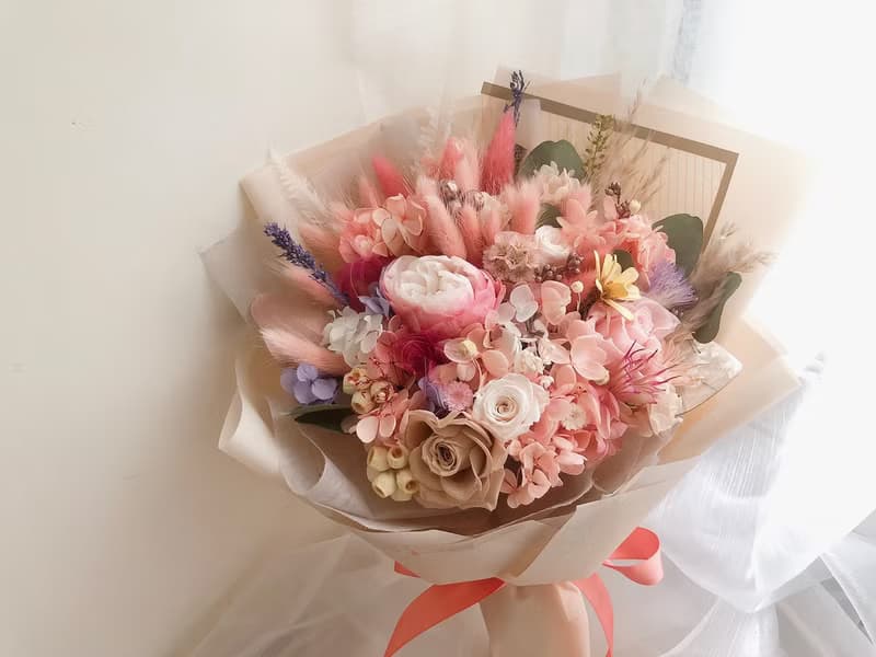 永生花 永生玫瑰 乾燥花 花束 開幕 畢業禮物 求婚花束 情人禮物