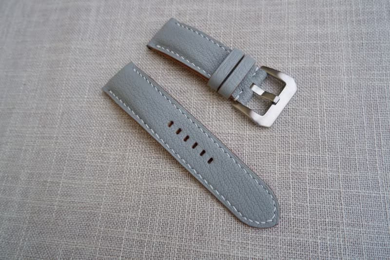 雲灰山羊皮 手工錶帶 applewatch錶帶  訂製錶帶