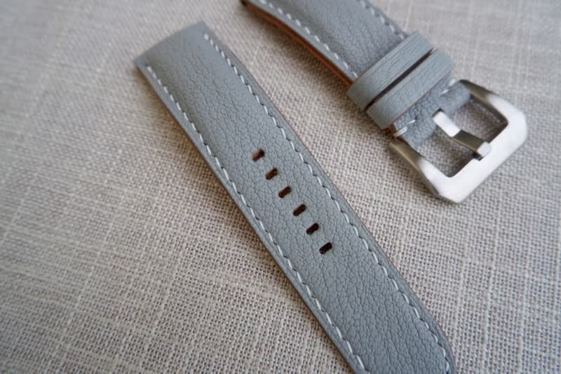 雲灰山羊皮 手工錶帶 applewatch錶帶  訂製錶帶