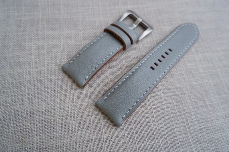 雲灰山羊皮 手工錶帶 applewatch錶帶  訂製錶帶