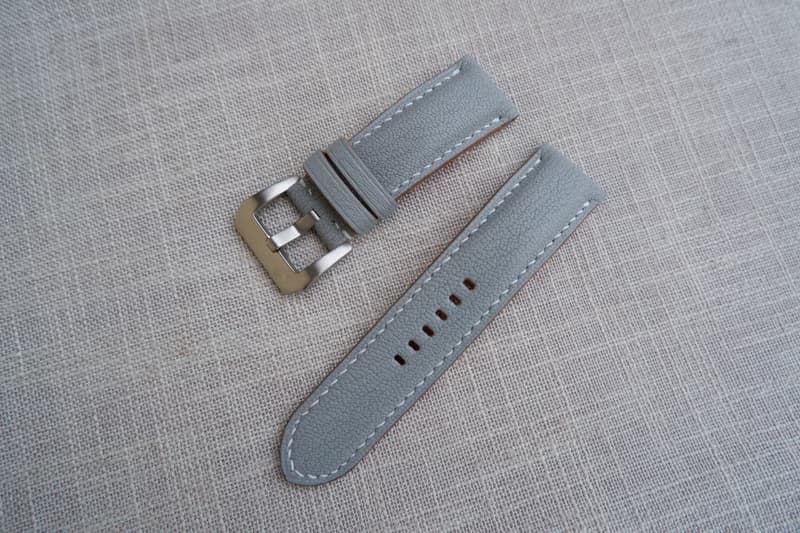 雲灰山羊皮 手工錶帶 applewatch錶帶  訂製錶帶