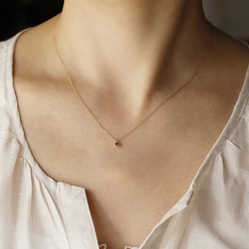 Ruby birth stone pendant [P033K10RB]