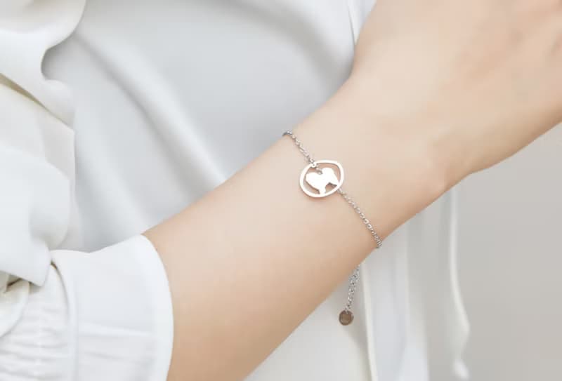 鬆獅犬手鍊 - 狗狗小印章系列-抗敏醫療鋼