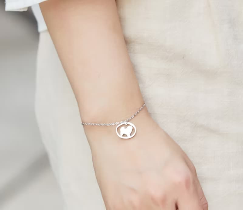 鬆獅犬手鍊 - 狗狗小印章系列-抗敏醫療鋼