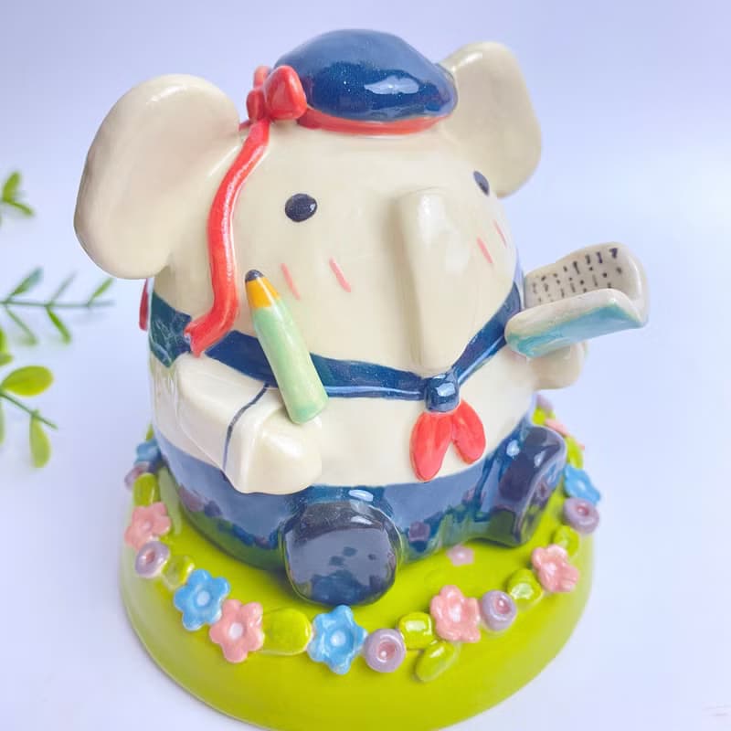 Handmade ceramic cute Ganesha special gift
