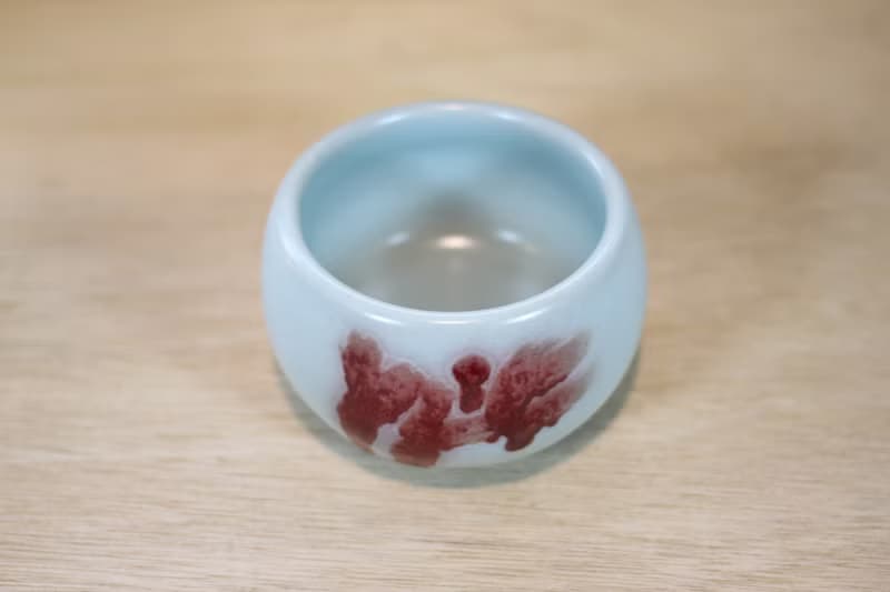 【送禮好物】汝窯銅紅 牛血紅 大圓融杯 名家葉敏祥手作