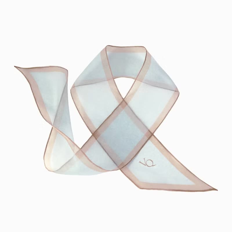【Ven & Qu】絲绸紗光環圍巾 雲摩卡色 10×115 公分