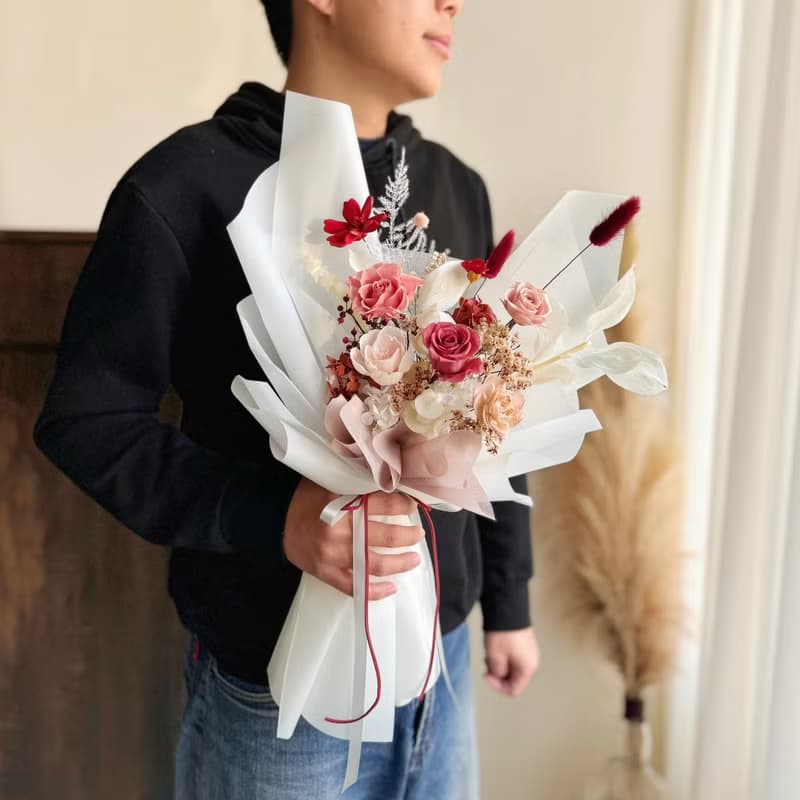 天使之翼 永生花束 情人節花束