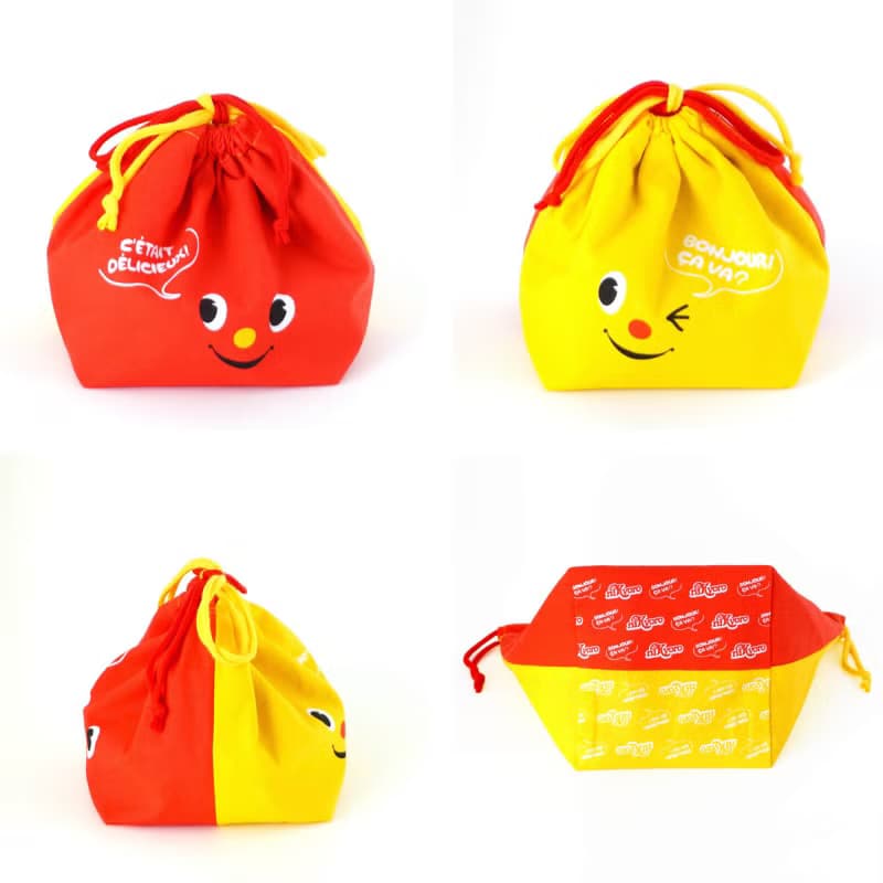 Nikyoro Drawstring Pouch Cooler Bag Cute High Quality Kids Bento Bentobox Japan