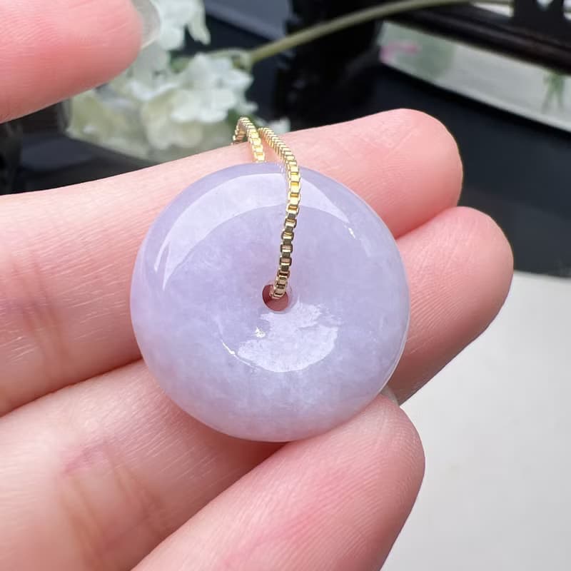 【願‧平安】紫羅蘭翡翠平安扣吊飾 | 天然緬甸玉翡翠A貨 | 送禮