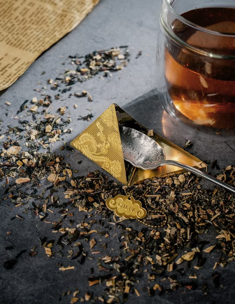 01LIV不銹鋼濾茶器 Tri 金色三角茶濾金字塔原創設計茶具創意禮物