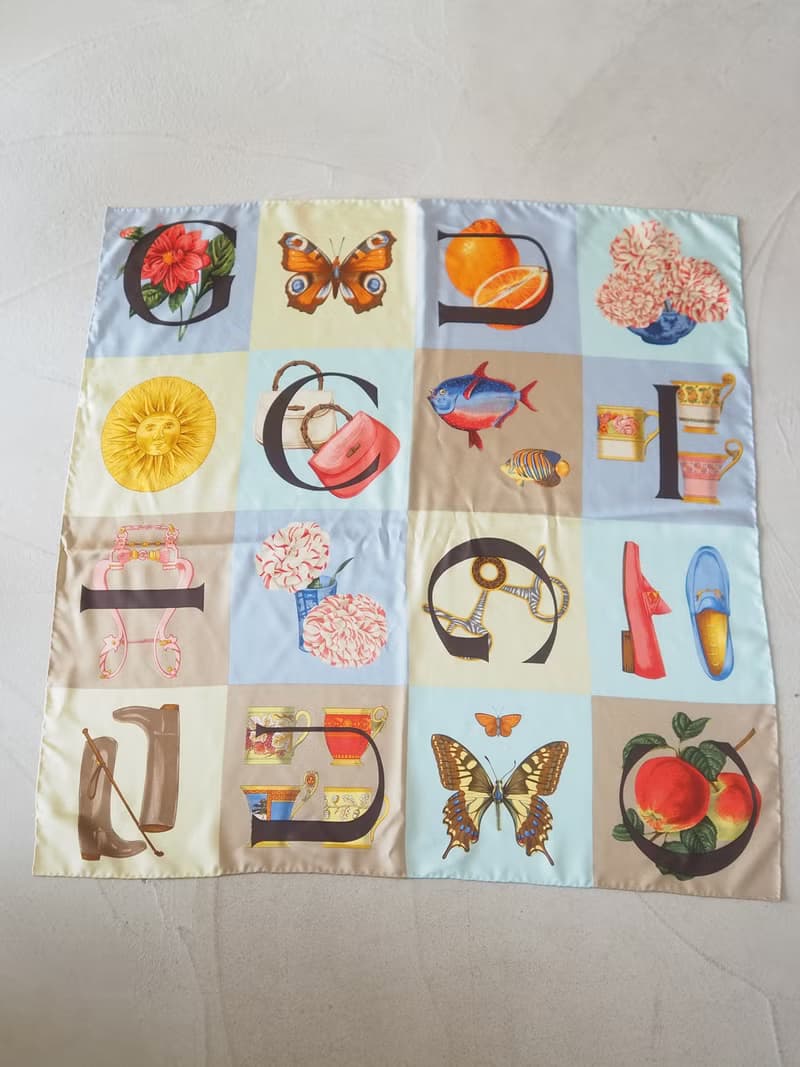OLD GUCCI オールドグッチ マルチカラー スカーフ シルク ヴィンテージ