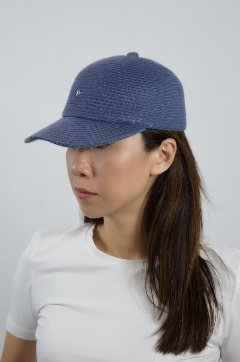 美式復古亞麻老帽-藍鯨色