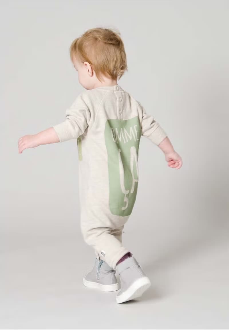 【瑞典童裝】有機棉包屁衣6M至12M米白色