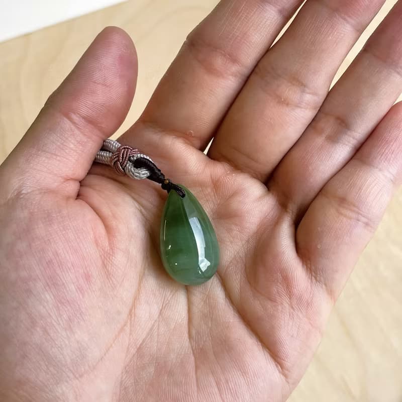 祝福 - 水雲玉光系列 - 台灣設計雕刻之翠玉項鍊