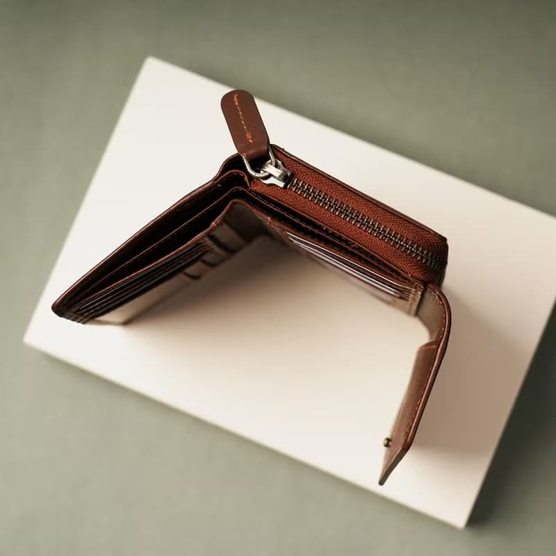 【24hr快速出貨】信封三折扣式真皮中長夾-兩色(075192)