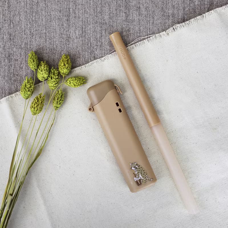 TRUEGRASSESnuboPod 藍鯨吸管 動物款 奶茶棕x石虎