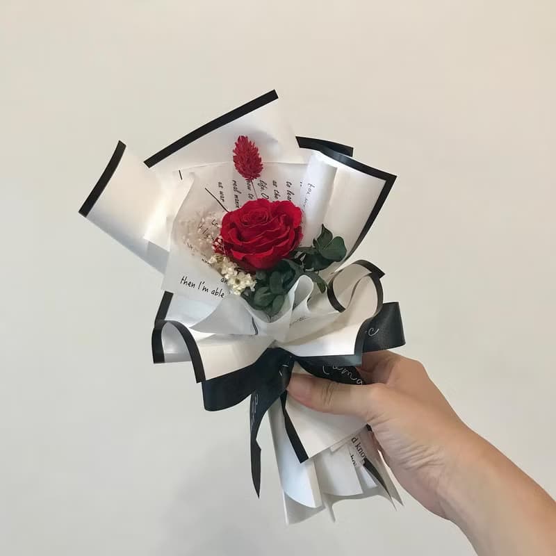 黑白簡約小香風迷你乾燥花束