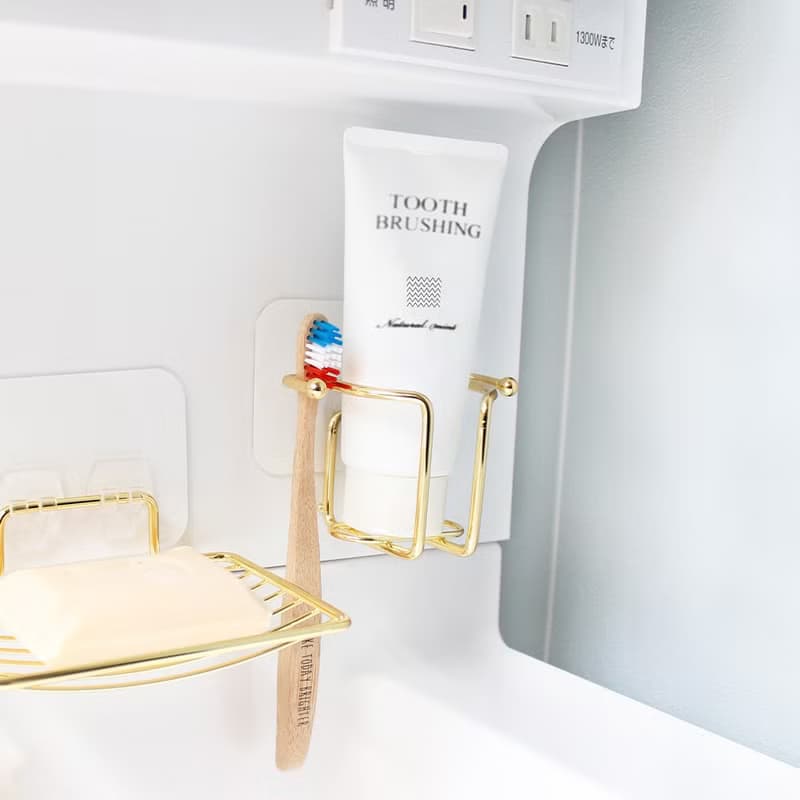 洗面乳牙膏掛架 Otel Magic Sticky Hook Tube Holder GOLD チューブホルダー　金色鍍金