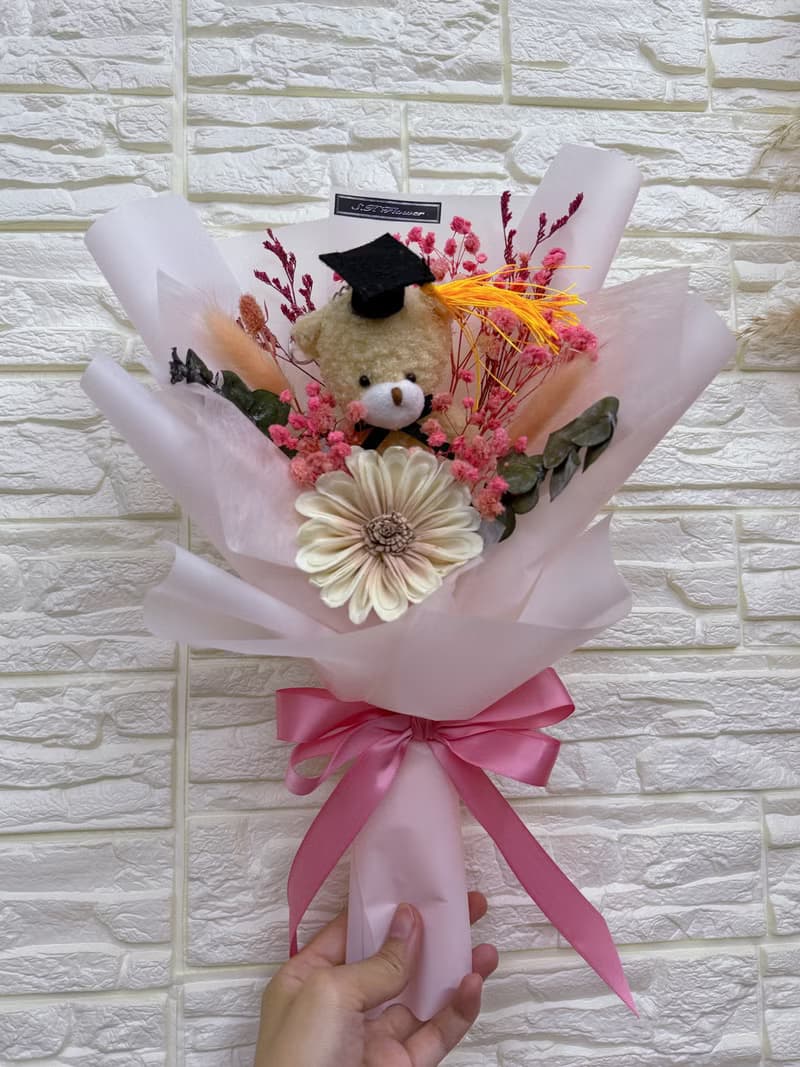 熊抱未來 畢業花束 熊花束、幼稚園畢業花、畢業熊