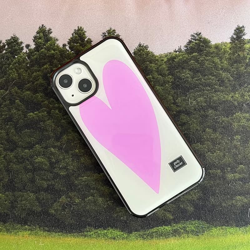 heart Epoxy bumper phone case (pink)