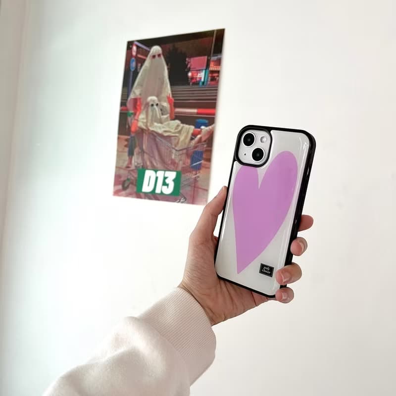 heart Epoxy bumper phone case (pink)