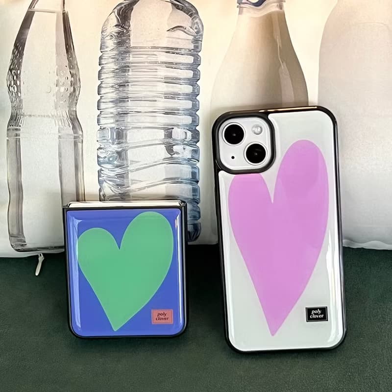 heart Epoxy bumper phone case (pink)