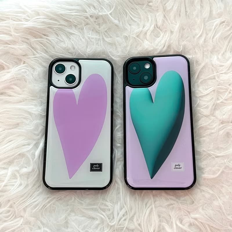 heart Epoxy bumper phone case (pink)