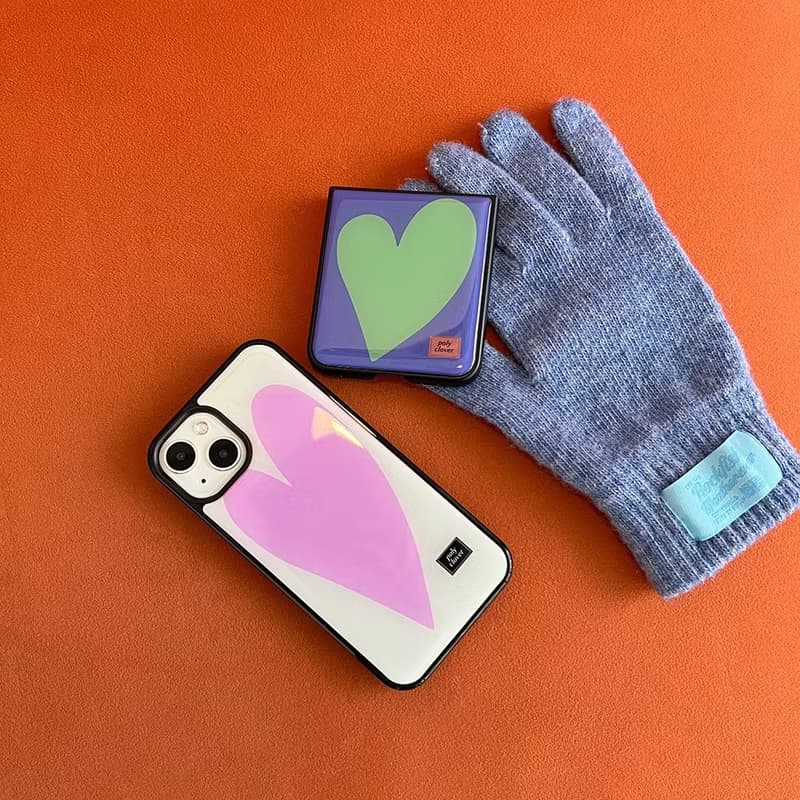 heart Epoxy bumper phone case (pink)