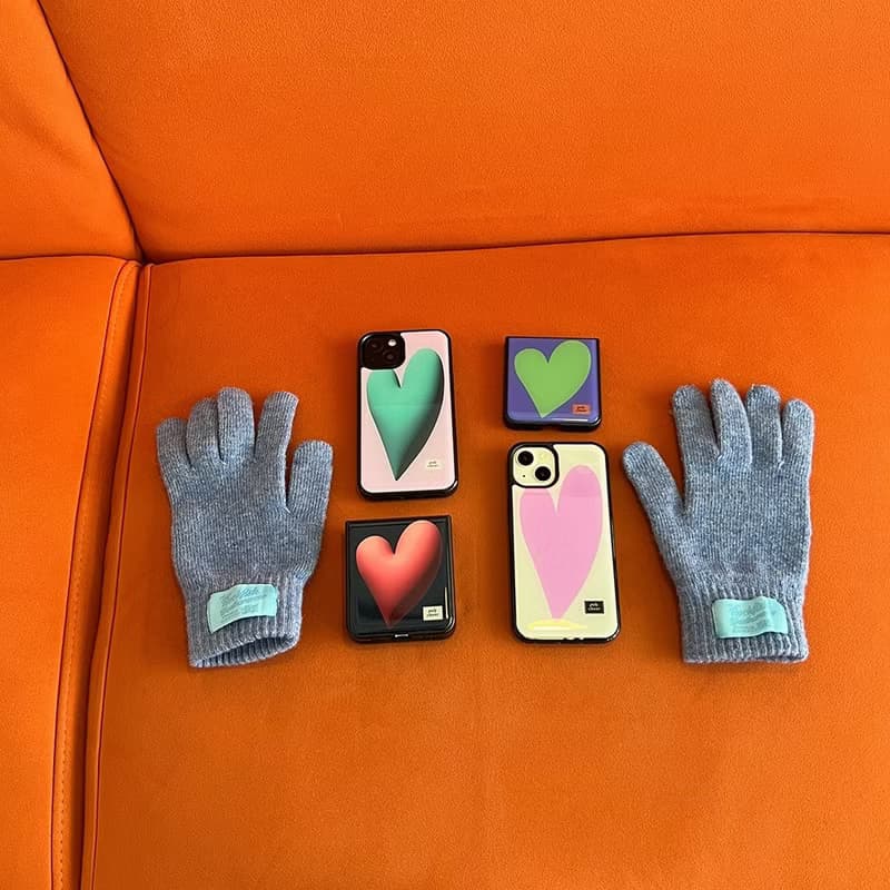 heart Epoxy bumper phone case (pink)