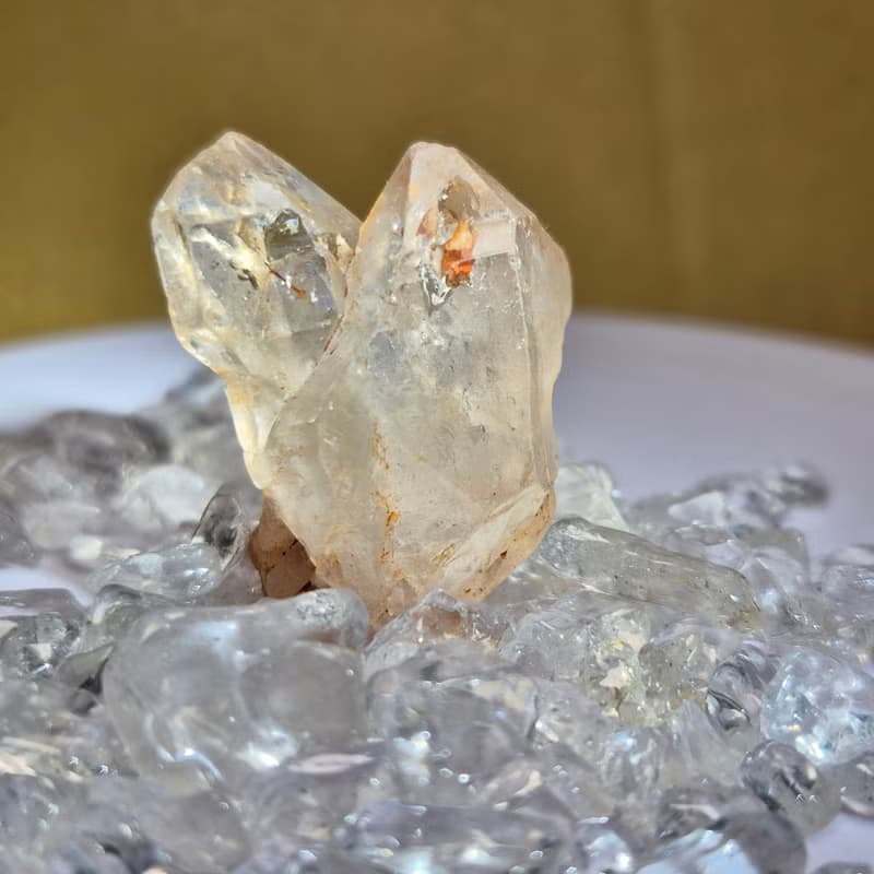 •愛心形紅泥骸骨水晶• 水晶原礦 可作迷你聚寶盆 水晶盆栽