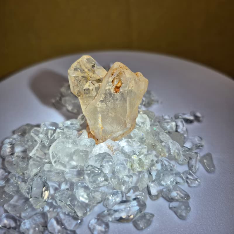 •愛心形紅泥骸骨水晶• 水晶原礦 可作迷你聚寶盆 水晶盆栽