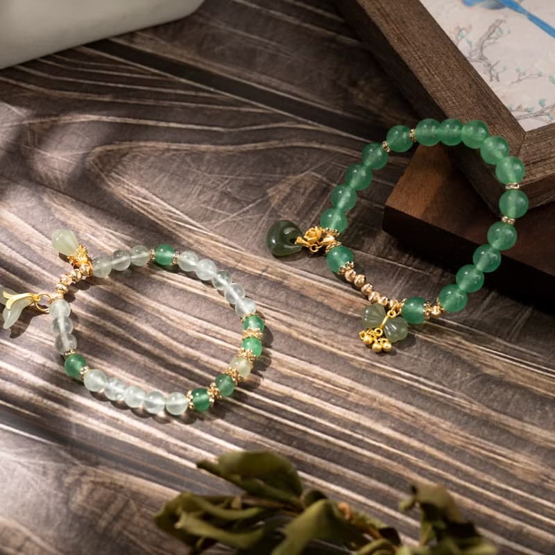 【古韻】翠玉沁-綠東陵手鍊