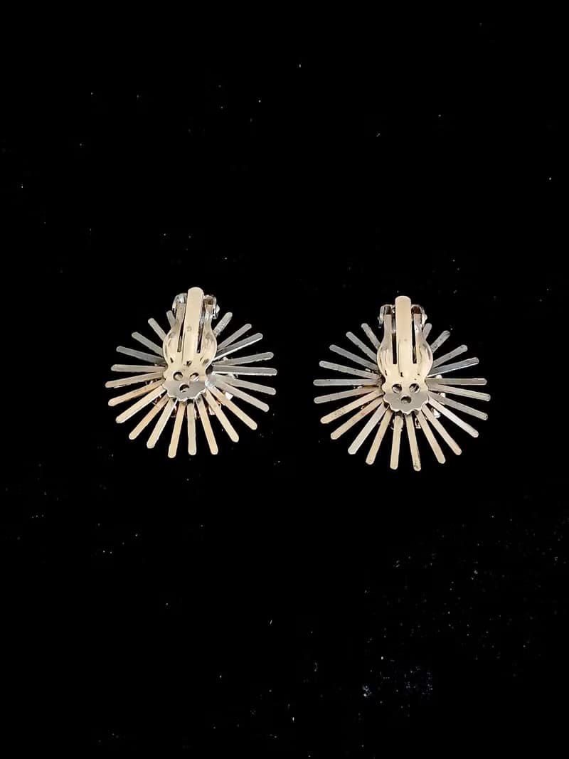 vintage jewelry  炫目火花極光萊茵 夾式耳環