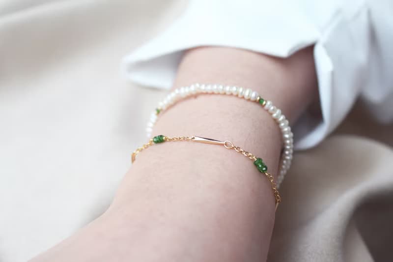 5月誕生石-Diopside透輝石魚子系列22K手鍊