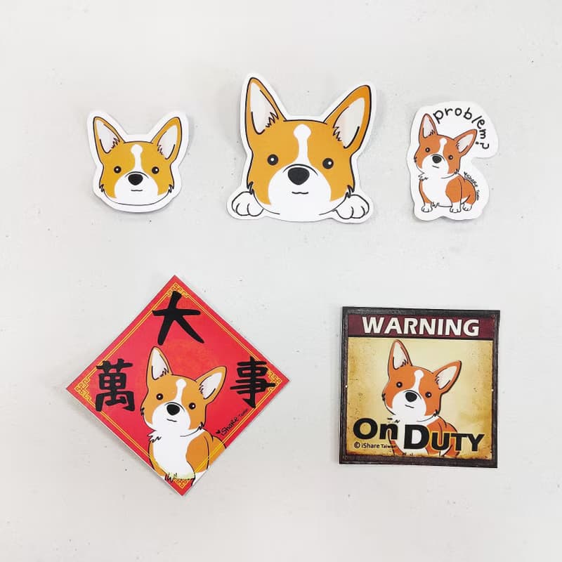 柯基 寵物防水抗曬貼紙 行李箱 滑板 衝浪板 春聯 貼紙