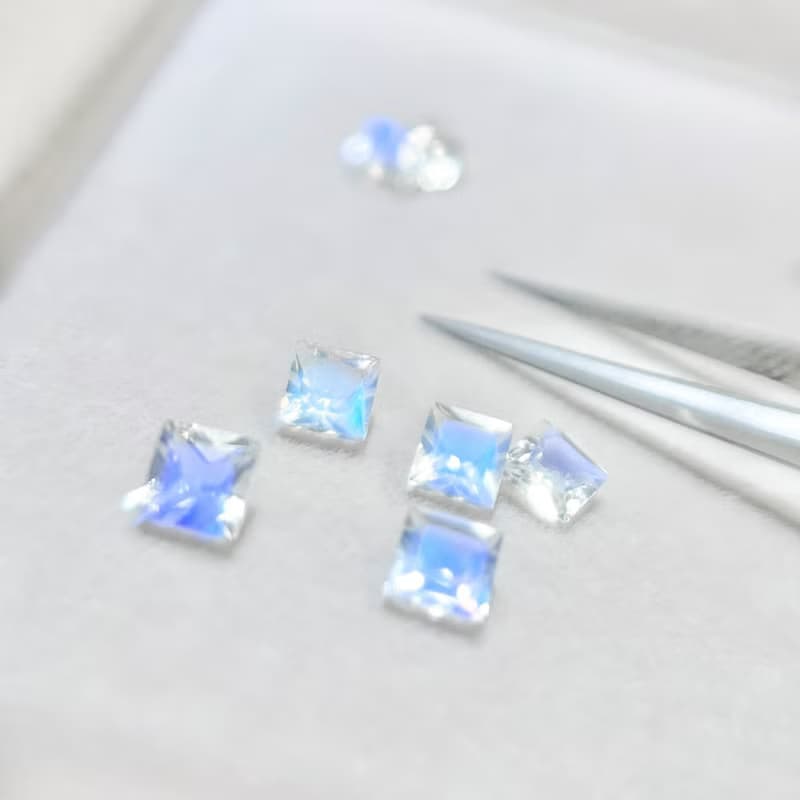 / 星塵 / 頂級AAA+藍光月光石 北極星925純銀項鍊 月亮石 頸鏈
