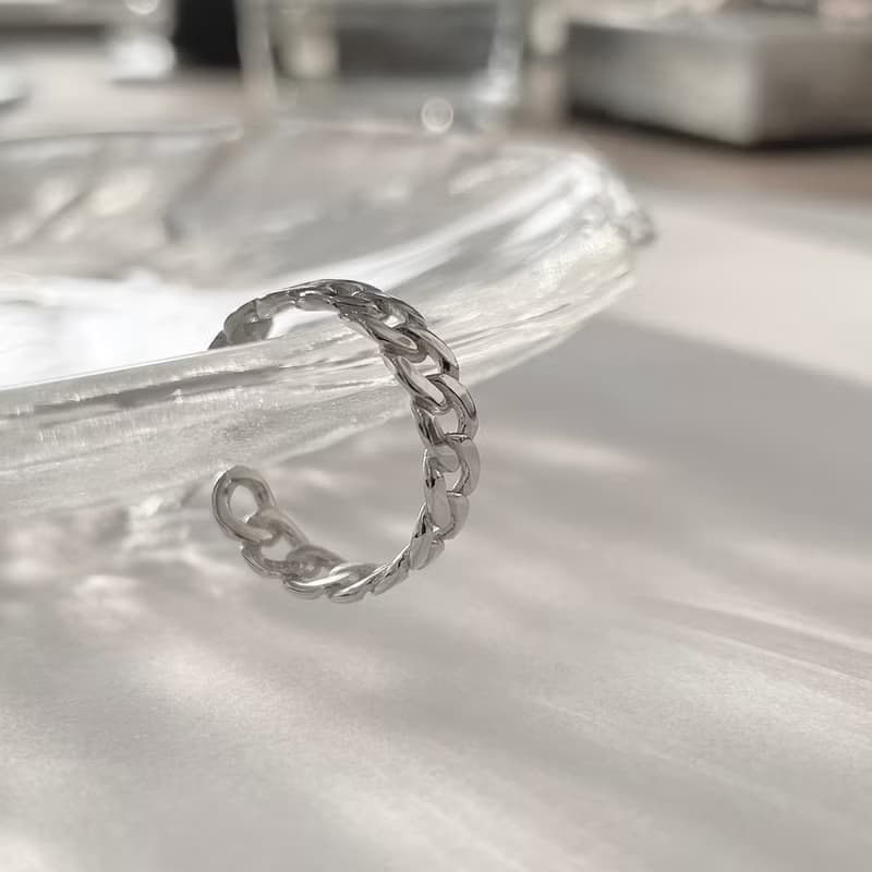 │簡約│個性鎖鏈 • 開口戒 • 純銀戒指 • 925silver • 個性