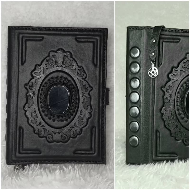 3D  leather notebook,dungeons and dragons book,grimoire,black mirror,gift,ritual