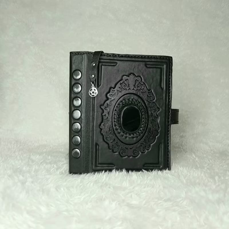 3D  leather notebook,dungeons and dragons book,grimoire,black mirror,gift,ritual