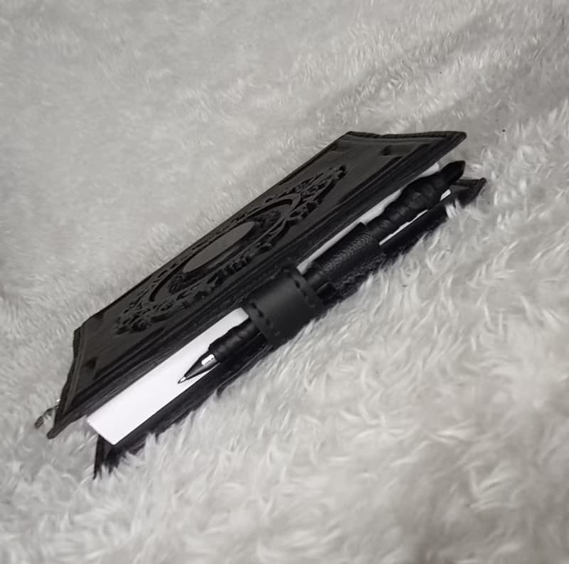 3D  leather notebook,dungeons and dragons book,grimoire,black mirror,gift,ritual