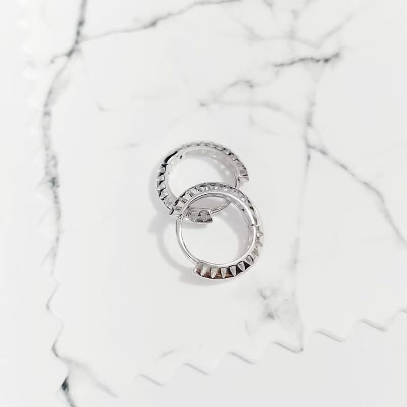 聖誕 交換禮物星芒角925純銀耳環 鏤空幾何設計 中性配戴