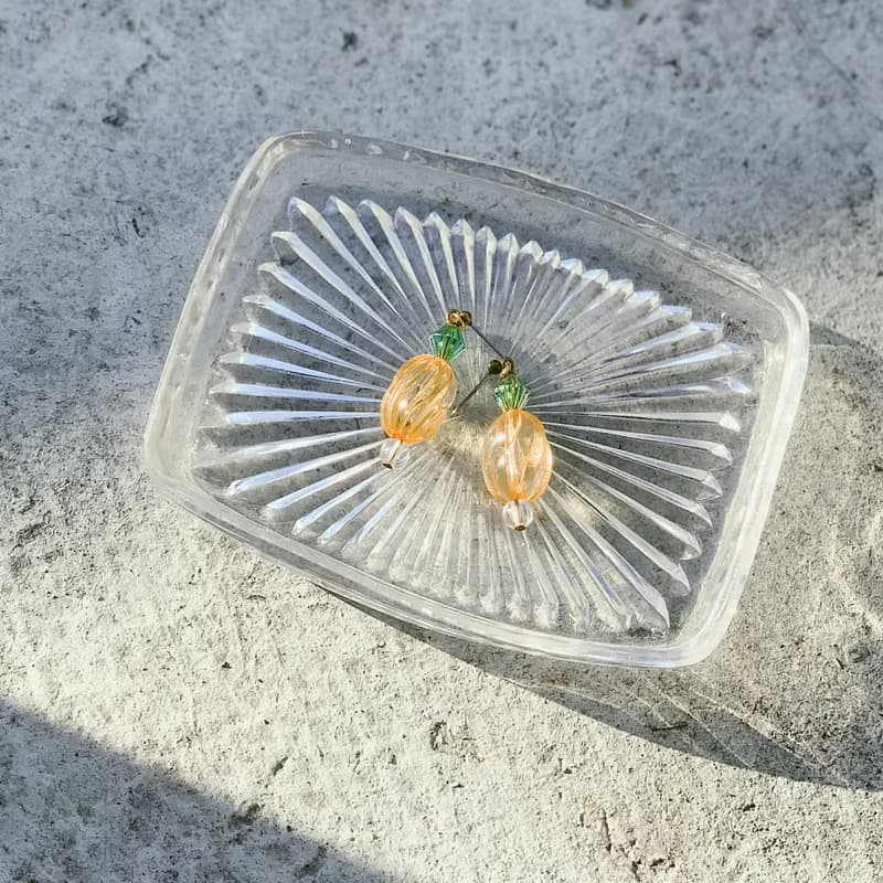 透明鳳梨耳環