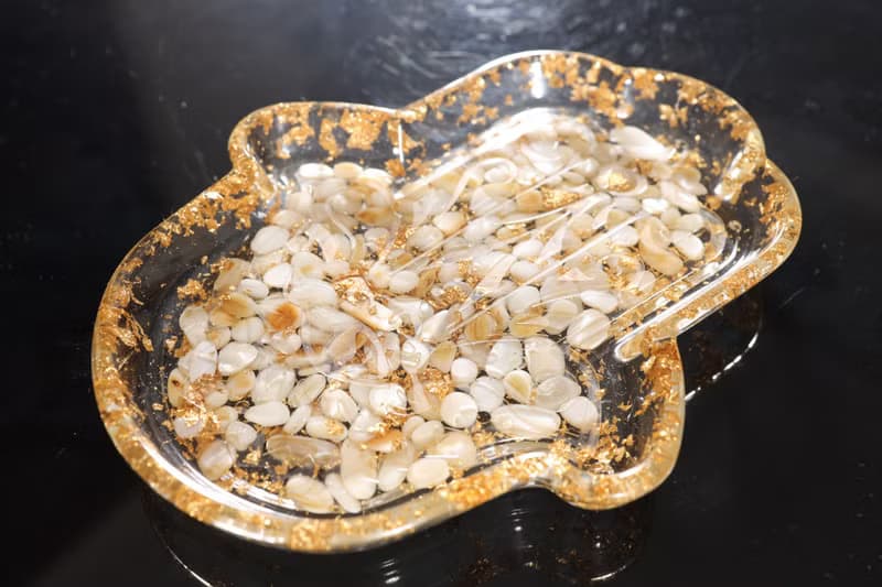 【畢業禮物】快速出貨白貝殼法蒂瑪之手奧剛淨化飾品收納盤珍珠