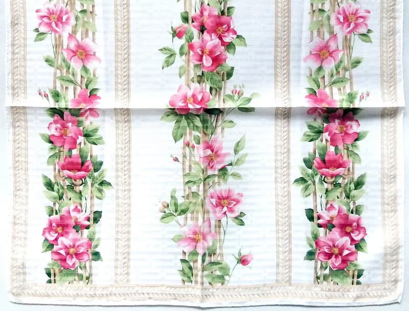 Nina Ricci Vintage Scarf Vine Flowers 22.5 x 22 Inches