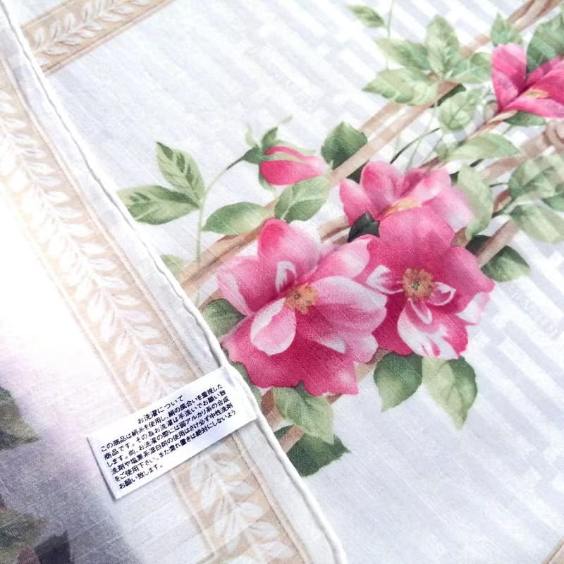 Nina Ricci Vintage Scarf Vine Flowers 22.5 x 22 Inches