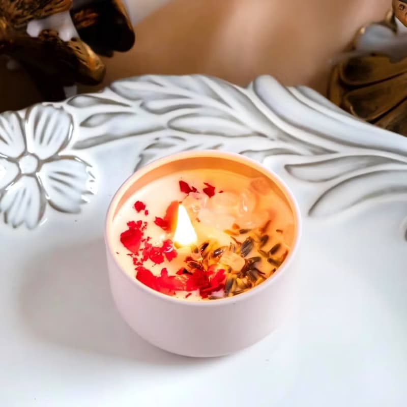 天然大豆蠟燭 招桃花愛情香氛魔法蠟燭 鐵盒款 單顆蠟燭