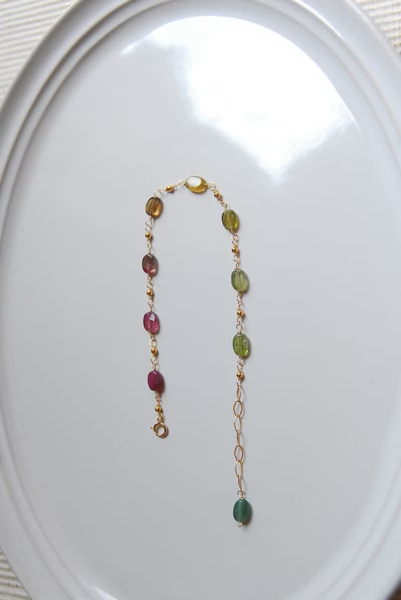 オーバル型トルマリンのブレスレット no.3１４kgf