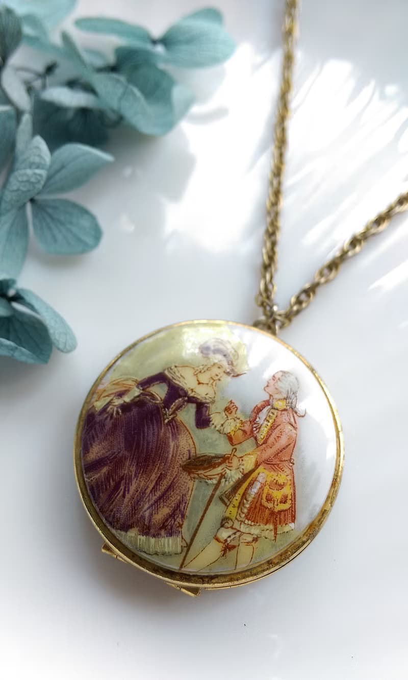 【西洋古董飾品】Locket  伯爵與夫人 相片墜 項鍊