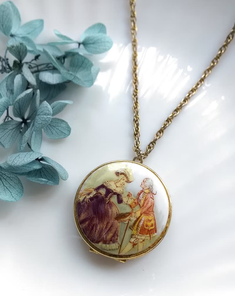 【西洋古董飾品】Locket  伯爵與夫人 相片墜 項鍊